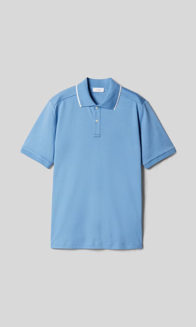 Eton | Polo en coton Supima Interlock - Bleu clair