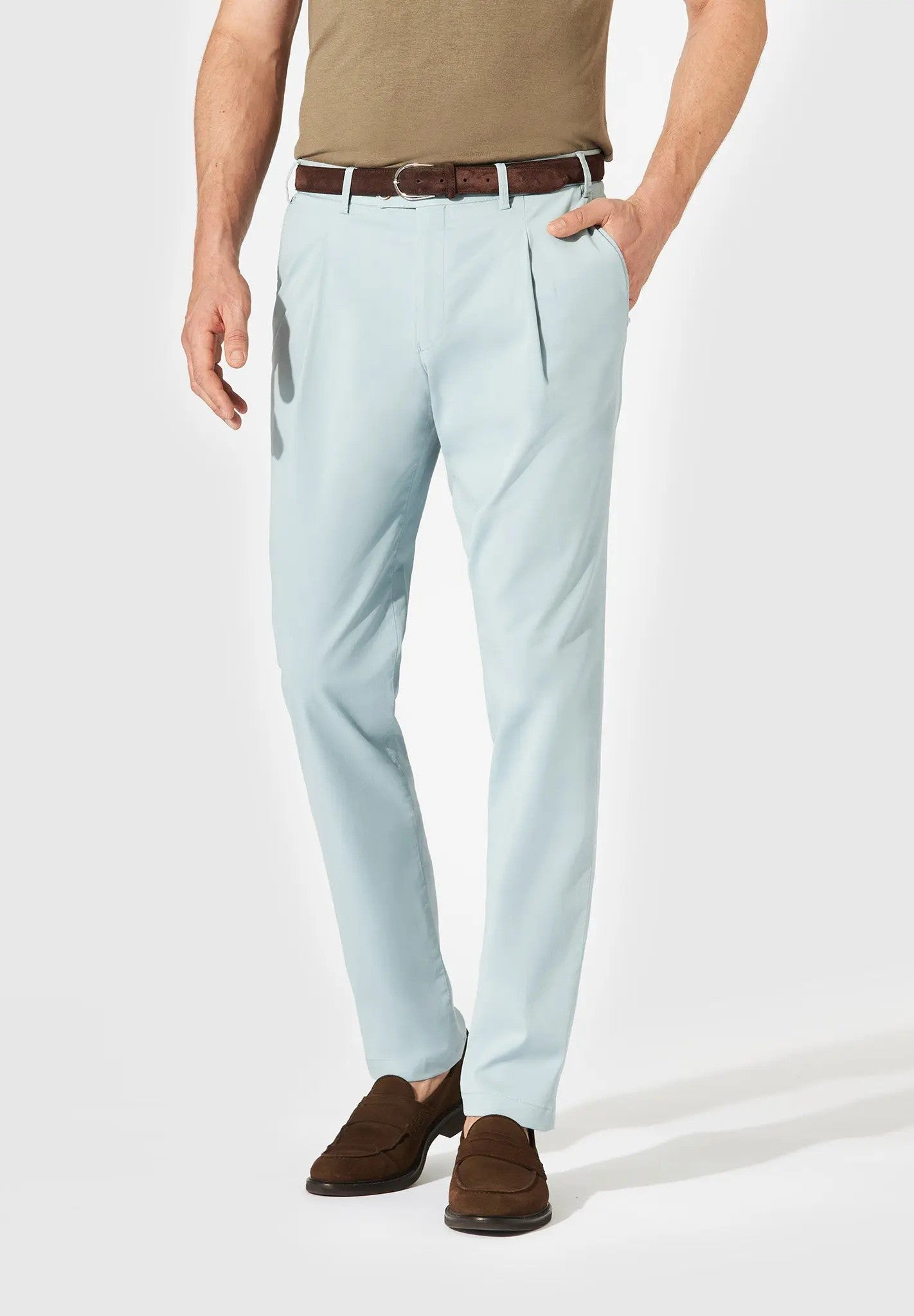 HILTL | Le chino ''Primo'' en coton et lyocell - bleu clair
