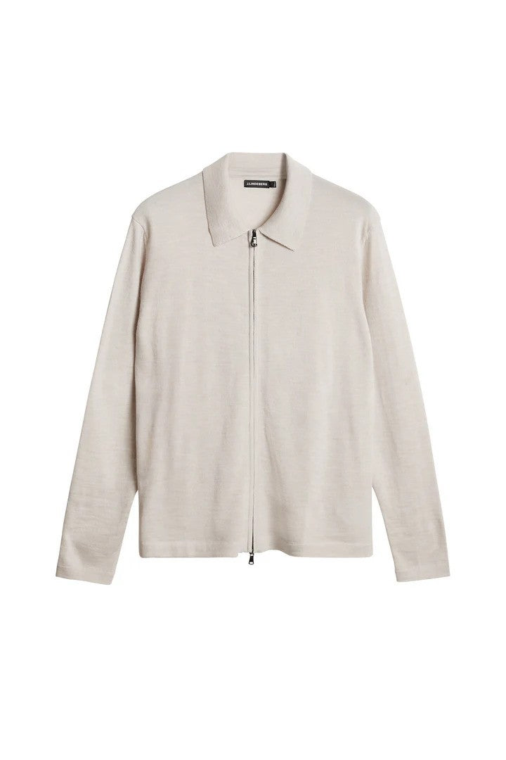 J.Lindeberg | Le cardigan zippé "Kaleb" en mérinos - blanc