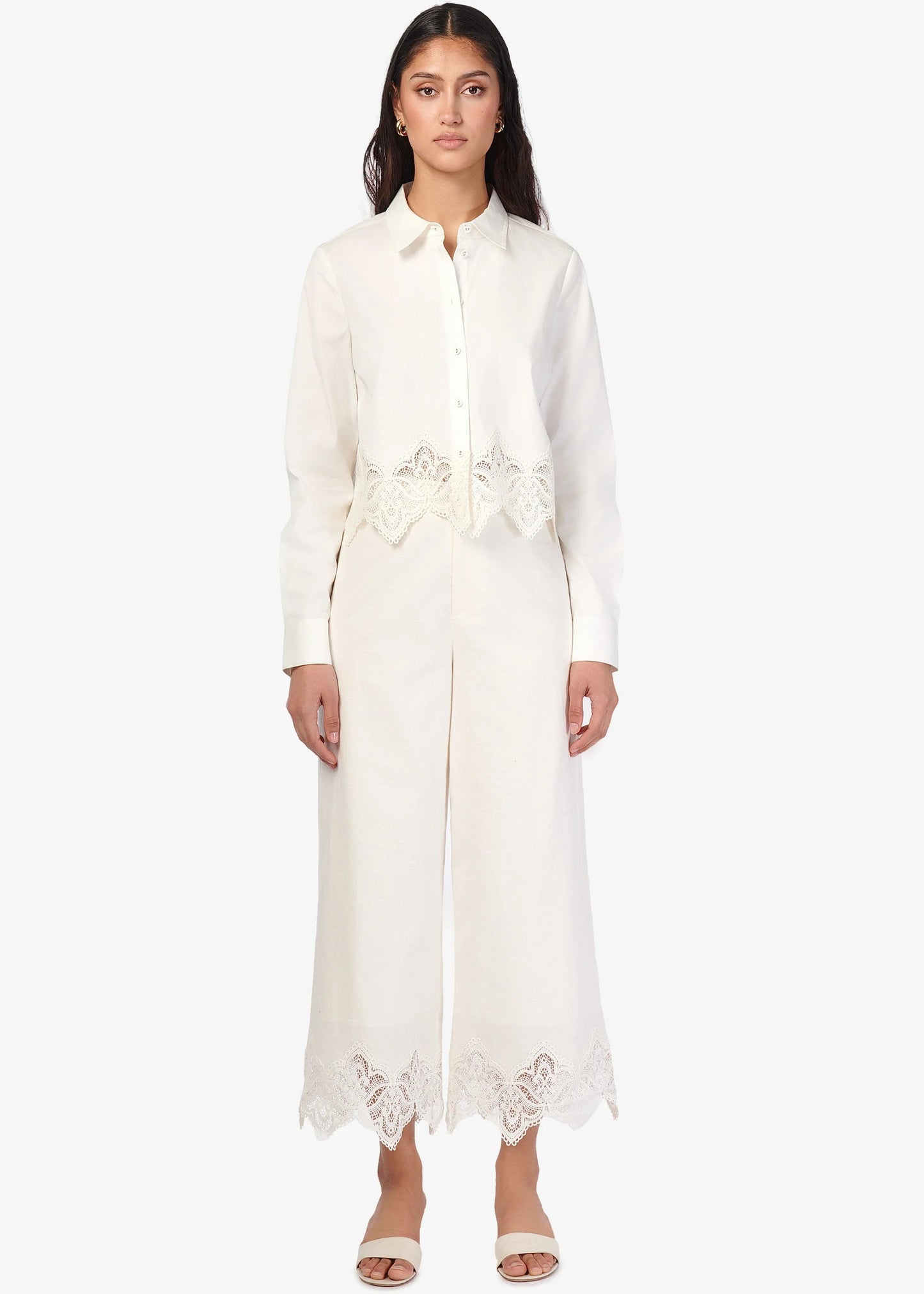 CAMI NYC | Pantalon de lin à taille haute ''Cassia'' - Macadamia