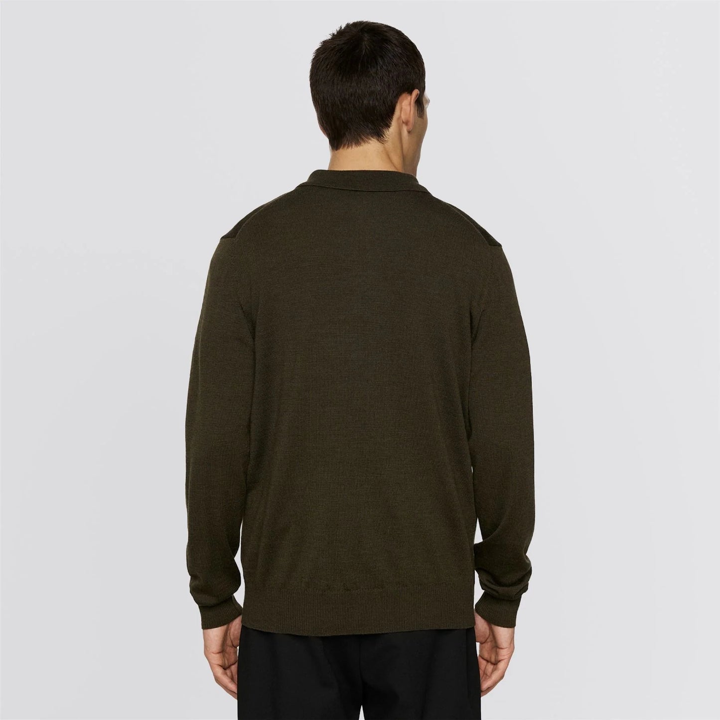 J.LINDEBERG | Polo ''Kai'' en laine mérinos - Vert forêt