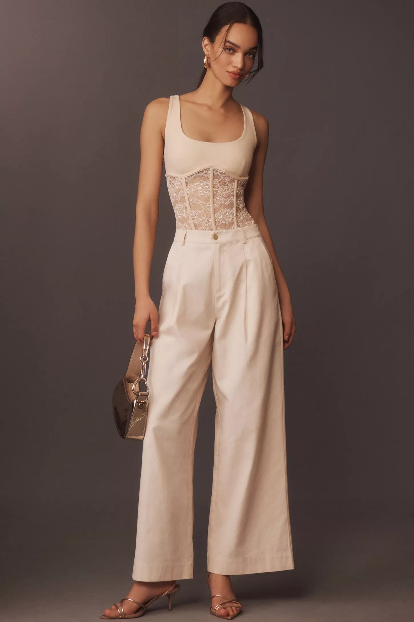 Cami NYC | Pantalon large à taille haute ''Jetta'' - Blanc cassé
