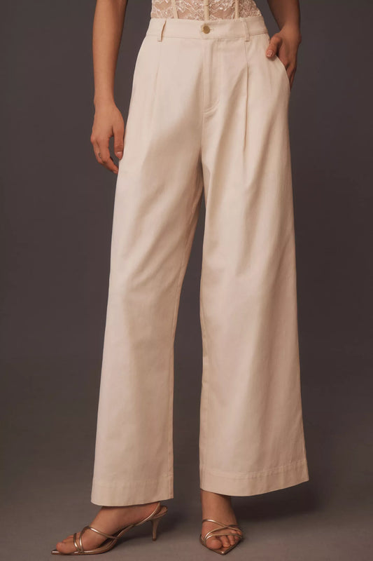 Cami NYC | Pantalon large à taille haute ''Jetta'' - Blanc cassé