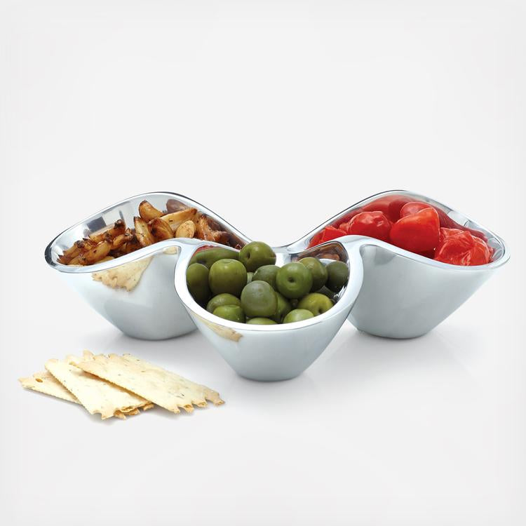 Nambé - Le serveur à condiments triple ''Bella''