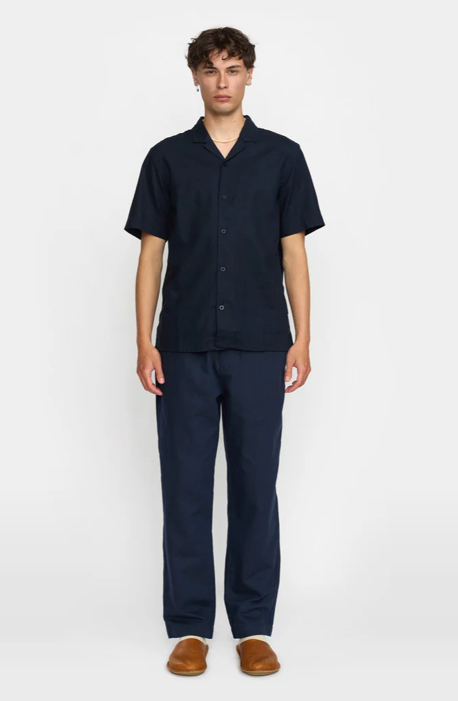Revolution | Chemise cubaine en lin et coton - Marine