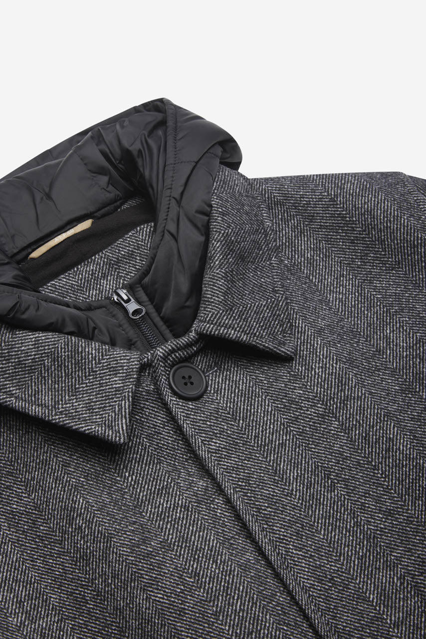 AT.P.CO | Manteau ''Martinez'' chevrons capuche amovible - Gris