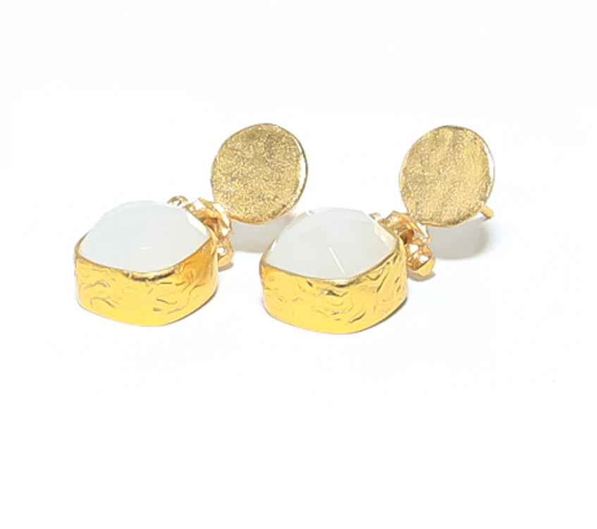 RM KANDY | Boucles d'oreilles pendantes pierre de lune Céline