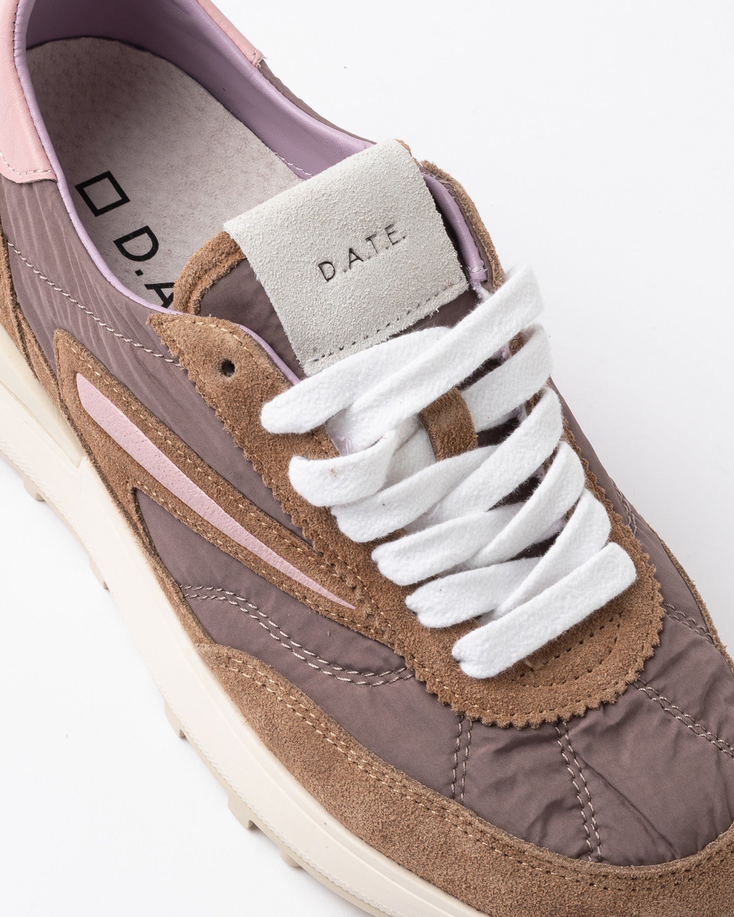 D.A.T.E | Baskets en nylon « ATHLETA » - Taupe / Rose