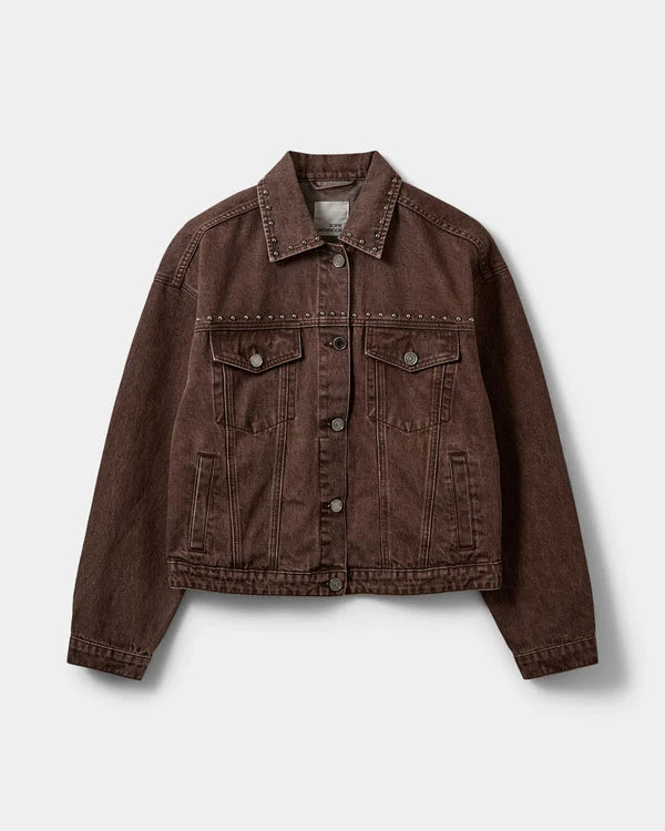SOFIE SCHNOOR | Veste en jeans "Rivets Audrissw"- Brun