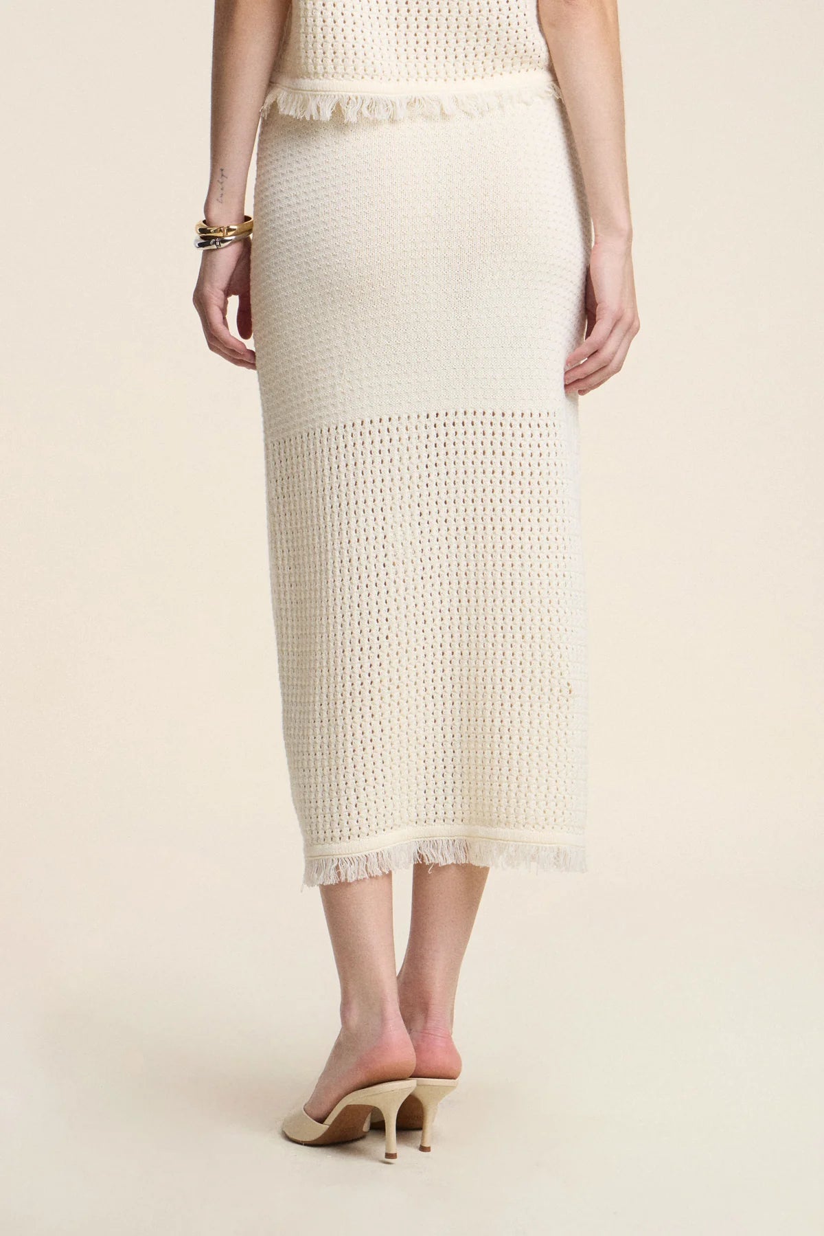 Velvet | La jupe en maille ''Blythe'' - Blanc