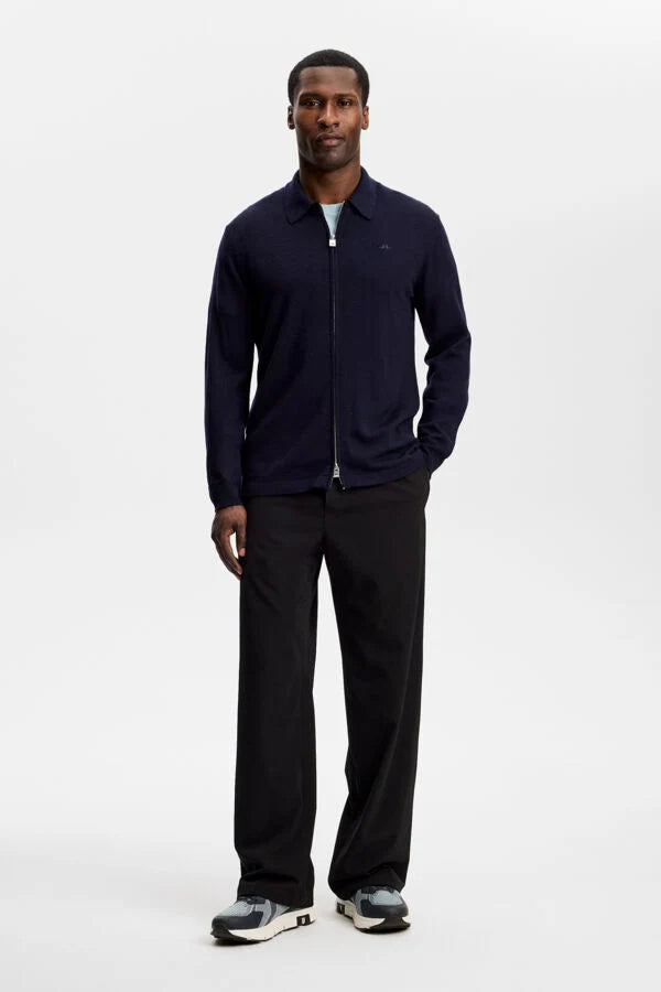 J.Lindeberg | Cardigan ''Kaleb'' en laine mérinos | Bleu marin