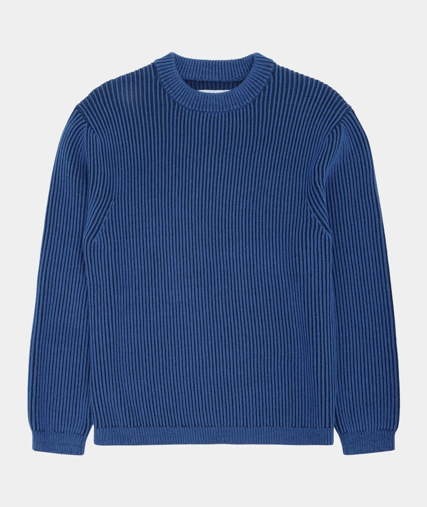 Garment Project | Pull boxy en tricot de coton bicolore - bleu/marine