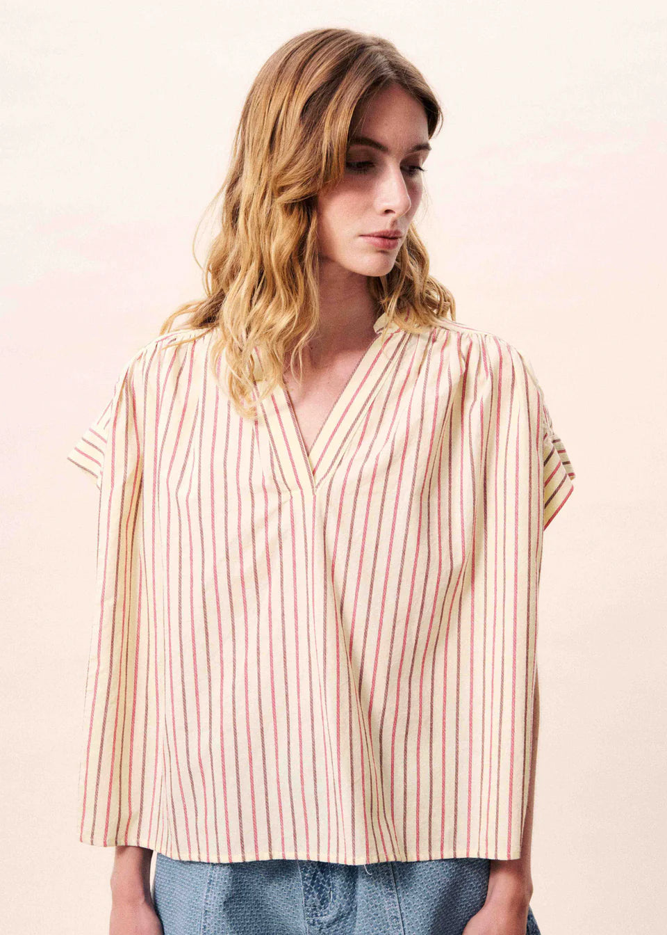 FRNCH | Chemise ''Bonaia'' - Jaune à rayures multicolores