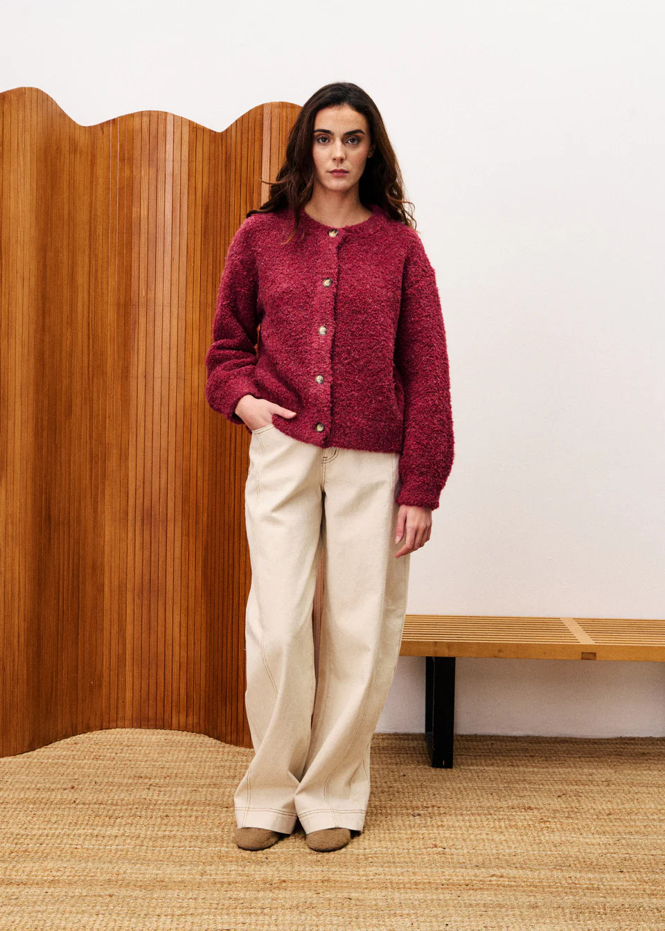 FRNCH | Cardigan "SELRIK" - Bordeaux