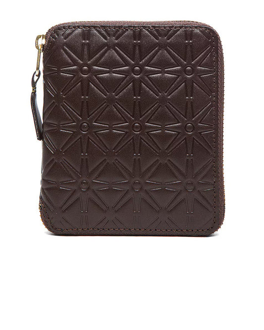 Comme des Garçons - Square zipped wallet in embossed leather - off-white