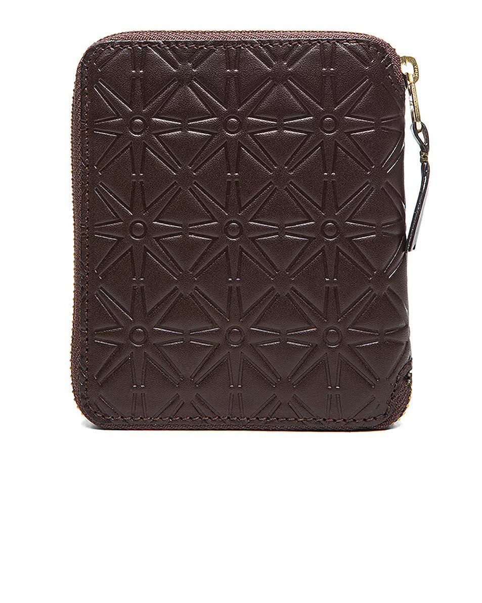 Comme des Garçons - Square zipped wallet in embossed leather - off-white