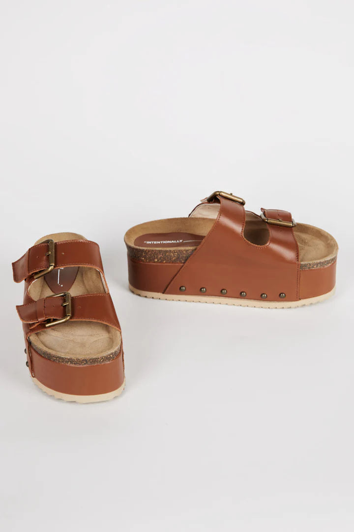 "INTENTIONALLY | Sandale à platforme "COOPER-2" - Marron