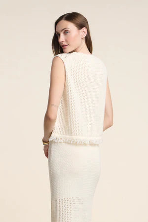 Velvet | Top en maille "Cova"- Crème