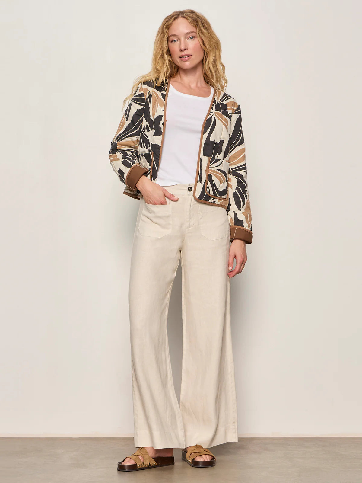 SANCTUARY | Pantalon large en lin "Marine Linen" | Sable
