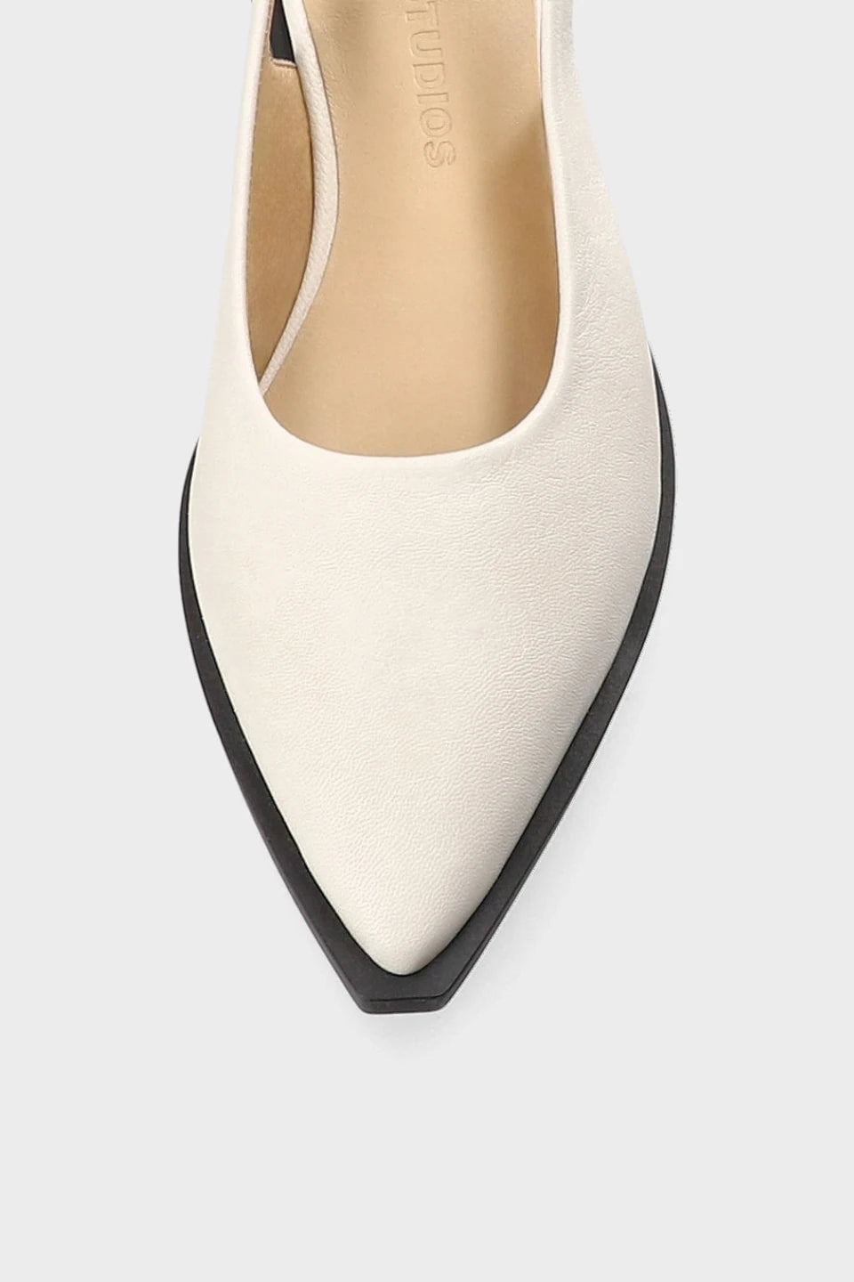 Copenhagen studio | Ballerines pointues en cuir - Crème