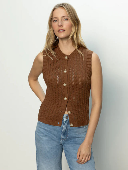Sanctuary | Top "POINTELLE SHELL" - Marron