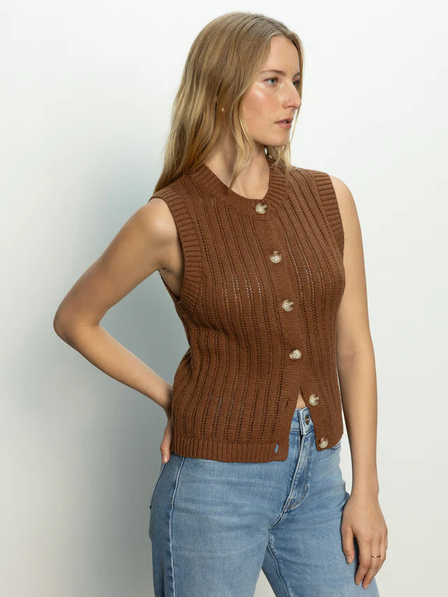 Sanctuary | Top "POINTELLE SHELL" - Marron