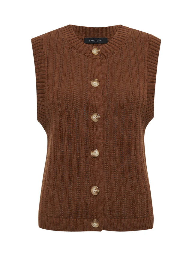 Sanctuary | Top "POINTELLE SHELL" - Marron