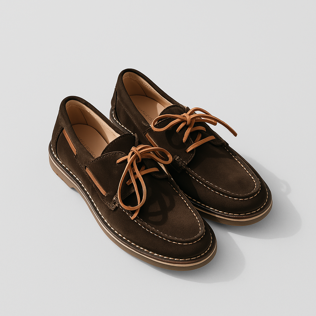 Astorflex | Chaussures bateau en daim ''Dockflex'' - Marron foncé