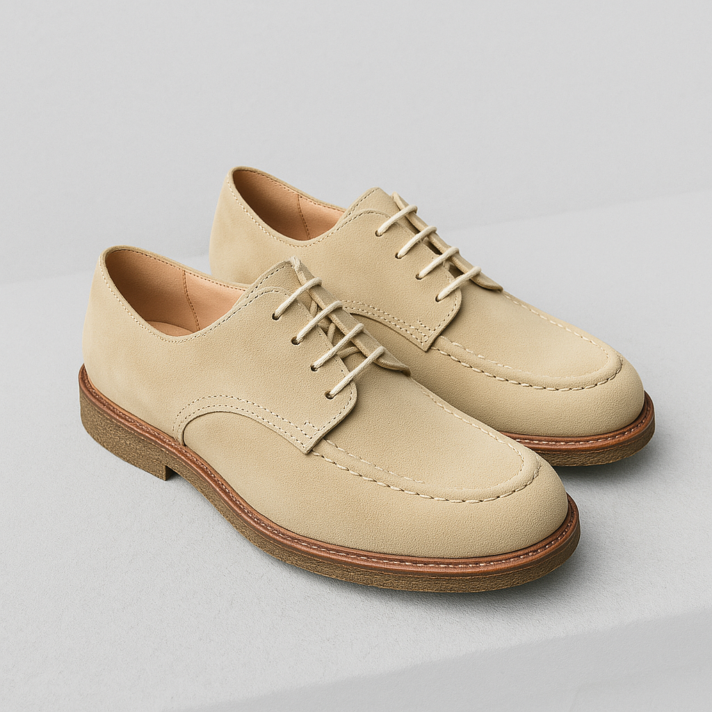 Astorflex | Chaussure derby en daim ''Carflex'' - Ecru