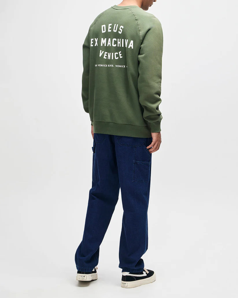 Deus Ex Machina | Sweat-shirt col rond "Venice Address" - Vert pin