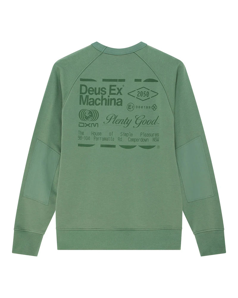 Deus Ex Machina | Sweat-shirt col rond "Plenty good" - Vert givré