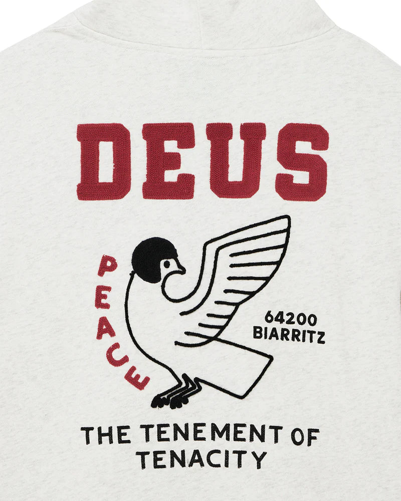 Deus Ex Machina | Le sweat à capuche zippé ''Buck up'' - Gris clair