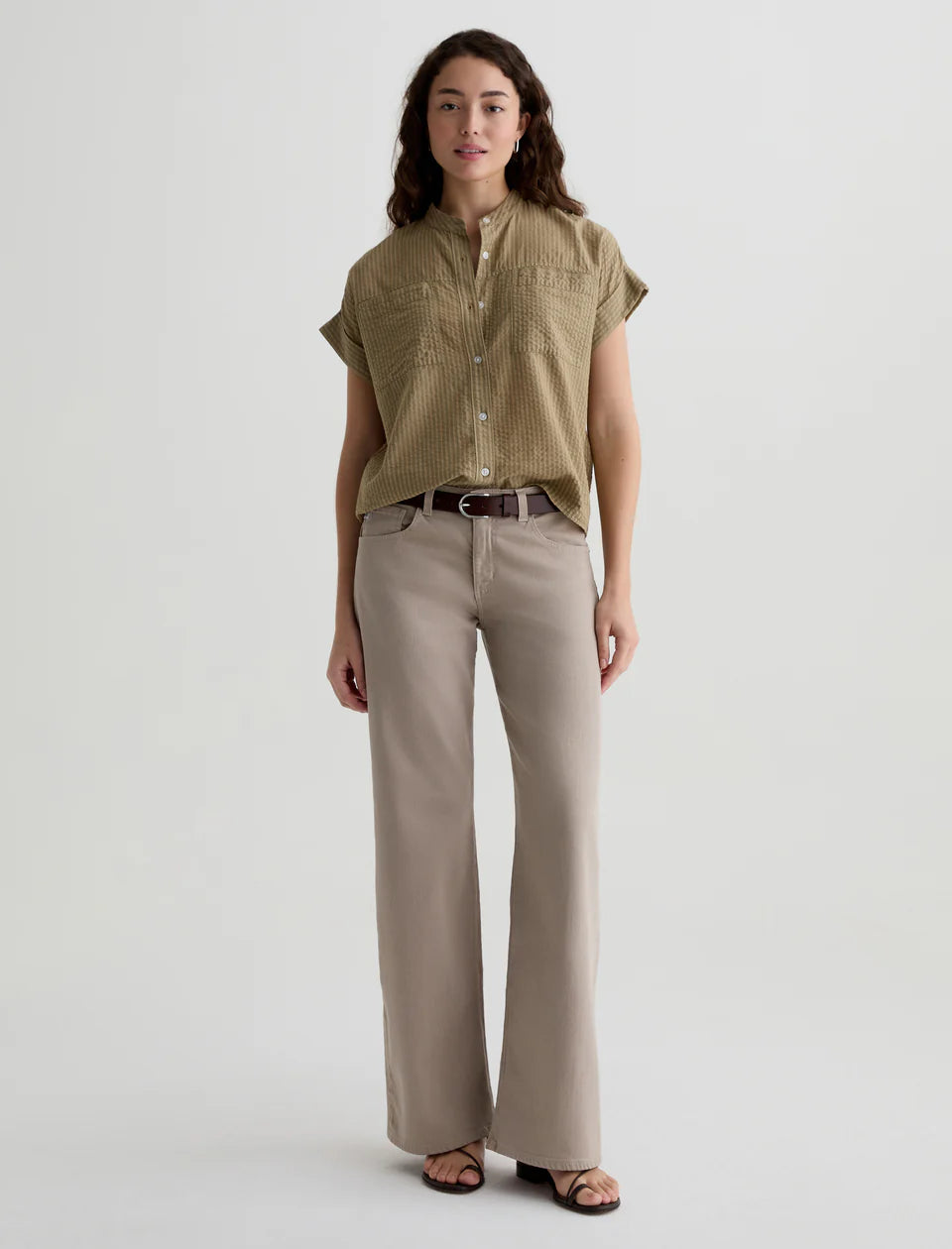 AG | Jean "ADRIA" jambes larges - Taupe