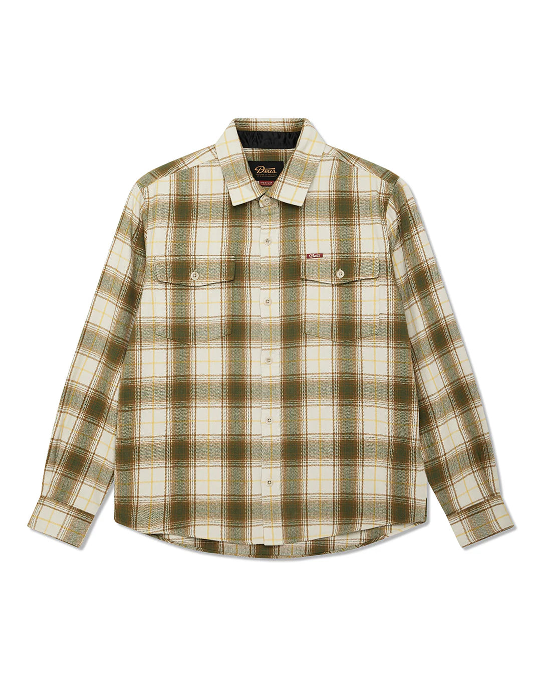 Deus Ex Machina | Chemise à carreaux en flanelle de coton ''Jermaine'' - Blanc sale