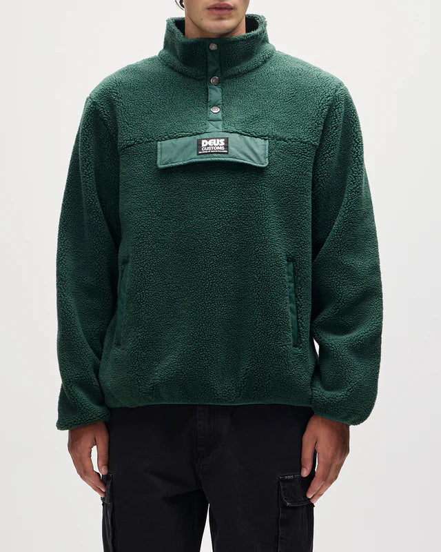 Deus Ex Machina | Veste polaire Discovery Sherpa - Vert chasseur