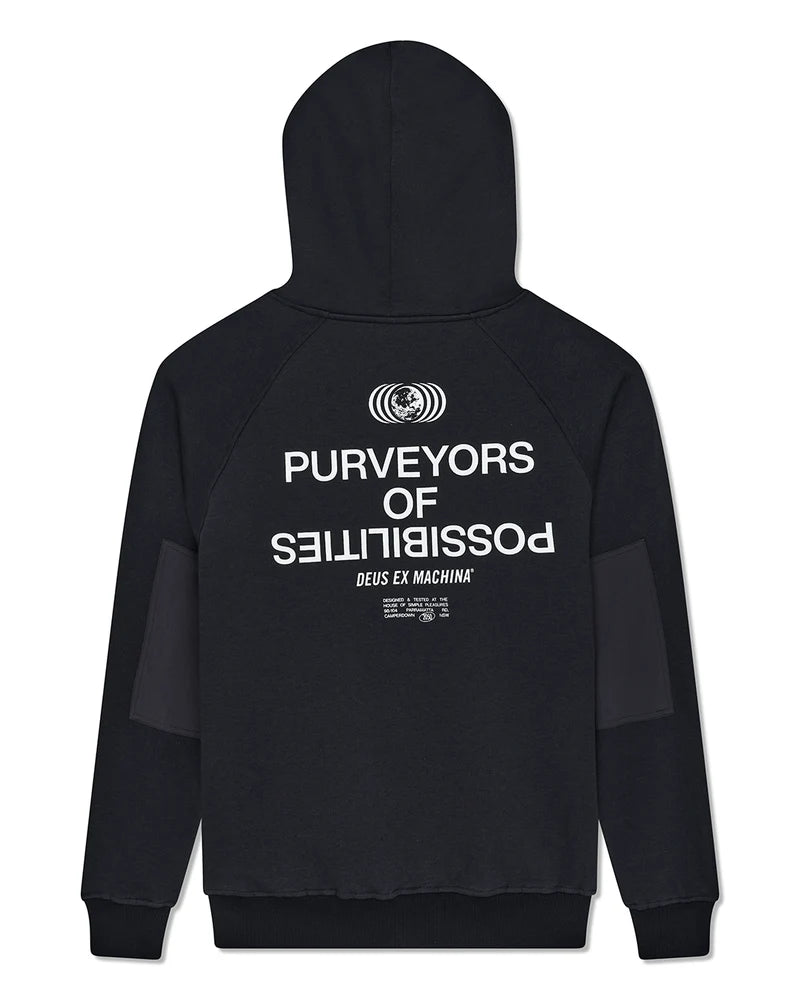 Deus Ex Machina | Sweat à capuche ample Axis - Noir