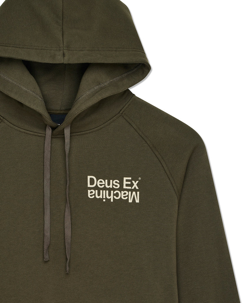 Deus Ex Machina | Sweat à capuche ample Axis - Olive foncé