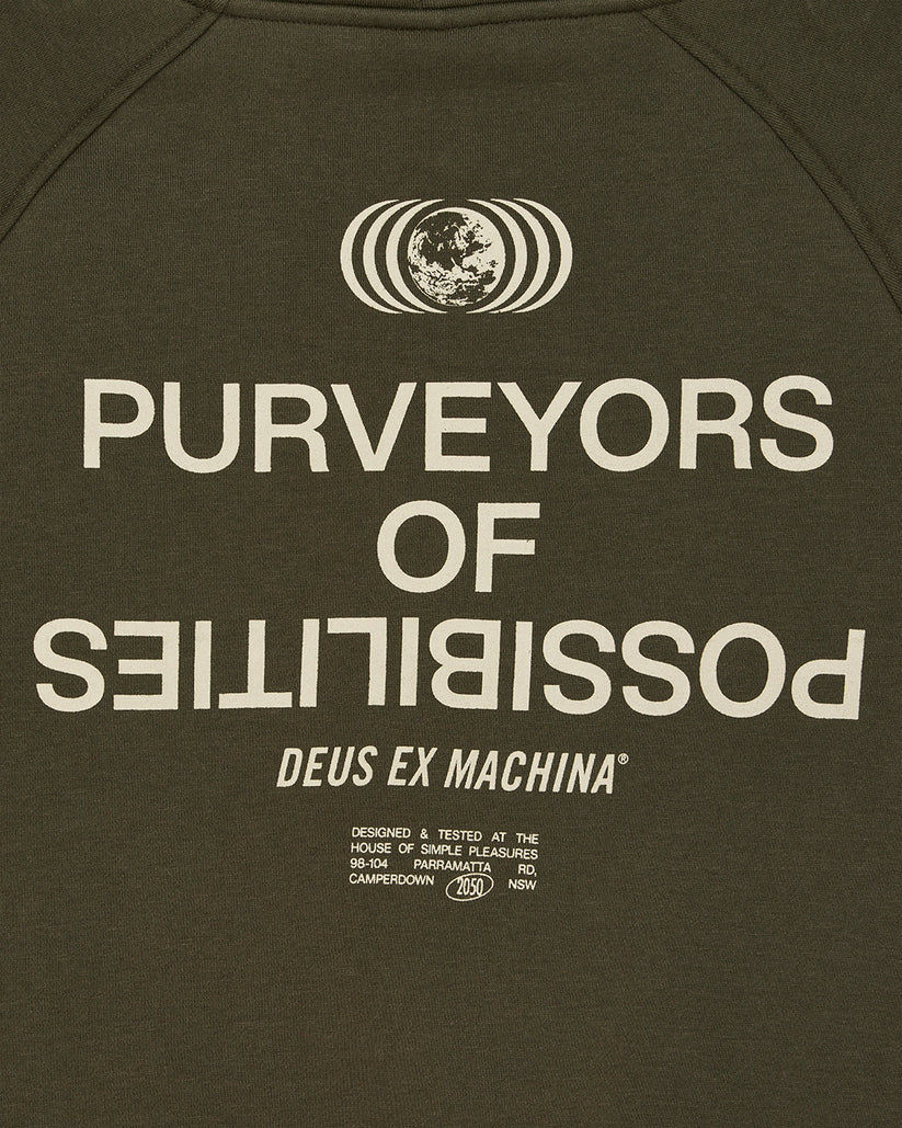 Deus Ex Machina | Sweat à capuche ample Axis - Olive foncé