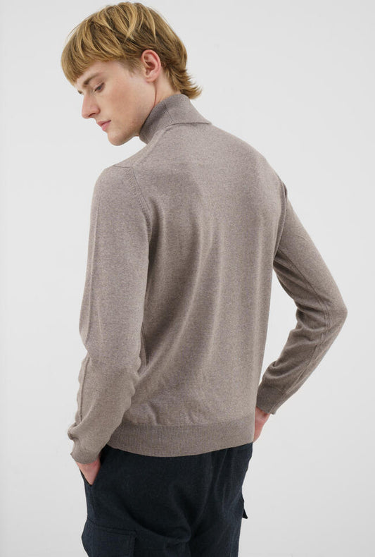 Ferrante | Pull en laine mérinos Col roulé - Beige
