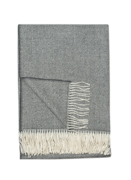 Linen Way | Couverture Sherbrook Alpaca - Ivoire et Gris