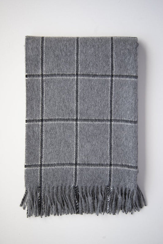 Linen Way | Couverture Stowe Alpaca - Noir et Gris