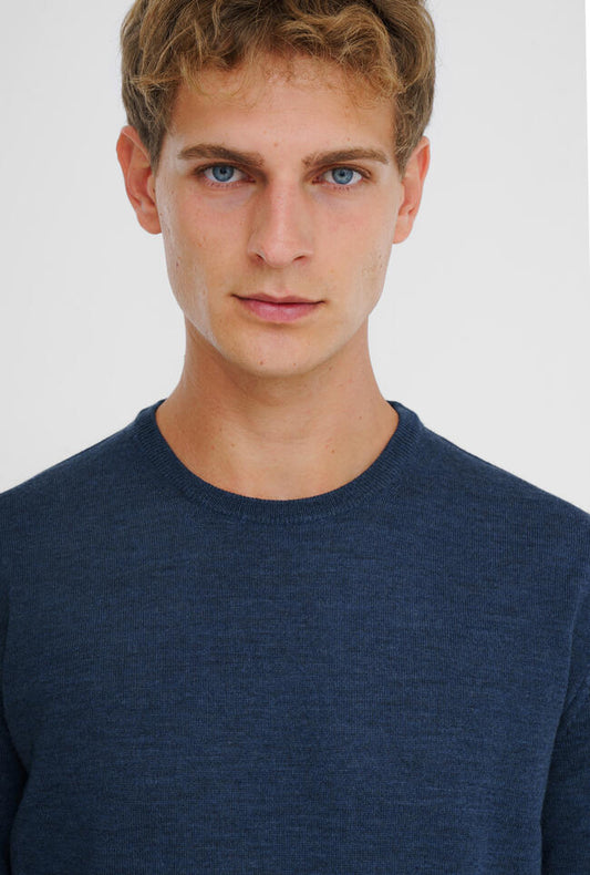 Ferrante | Pull en laine mérinos - Bleu