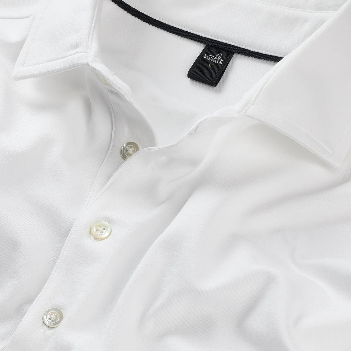 WAHTS | Polo à manches longues en jersey " Edwards" - Blanc