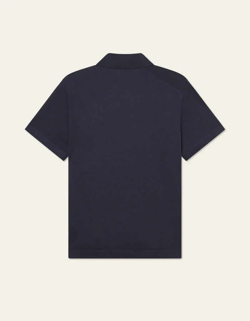 Les Deux | Polo en lin "Emmanuel" - Bleu Marine