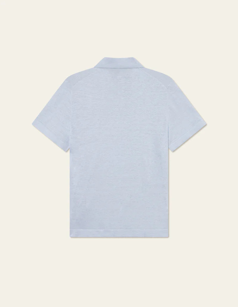 Les Deux | Polo en lin "Emmanuel" - Bleu clair