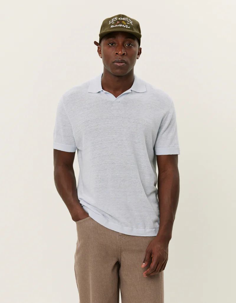 Les Deux | Polo en lin "Emmanuel" - Bleu clair