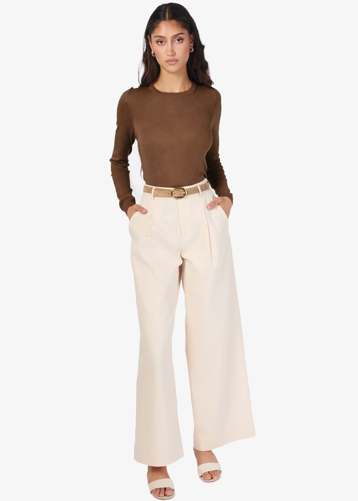 CAMI NYC | Pantalon taille haute "JETTA" - Beige
