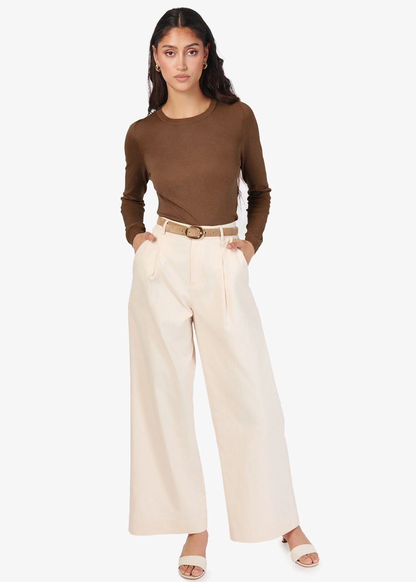 CAMI NYC | Pantalon taille haute "JETTA" - Beige