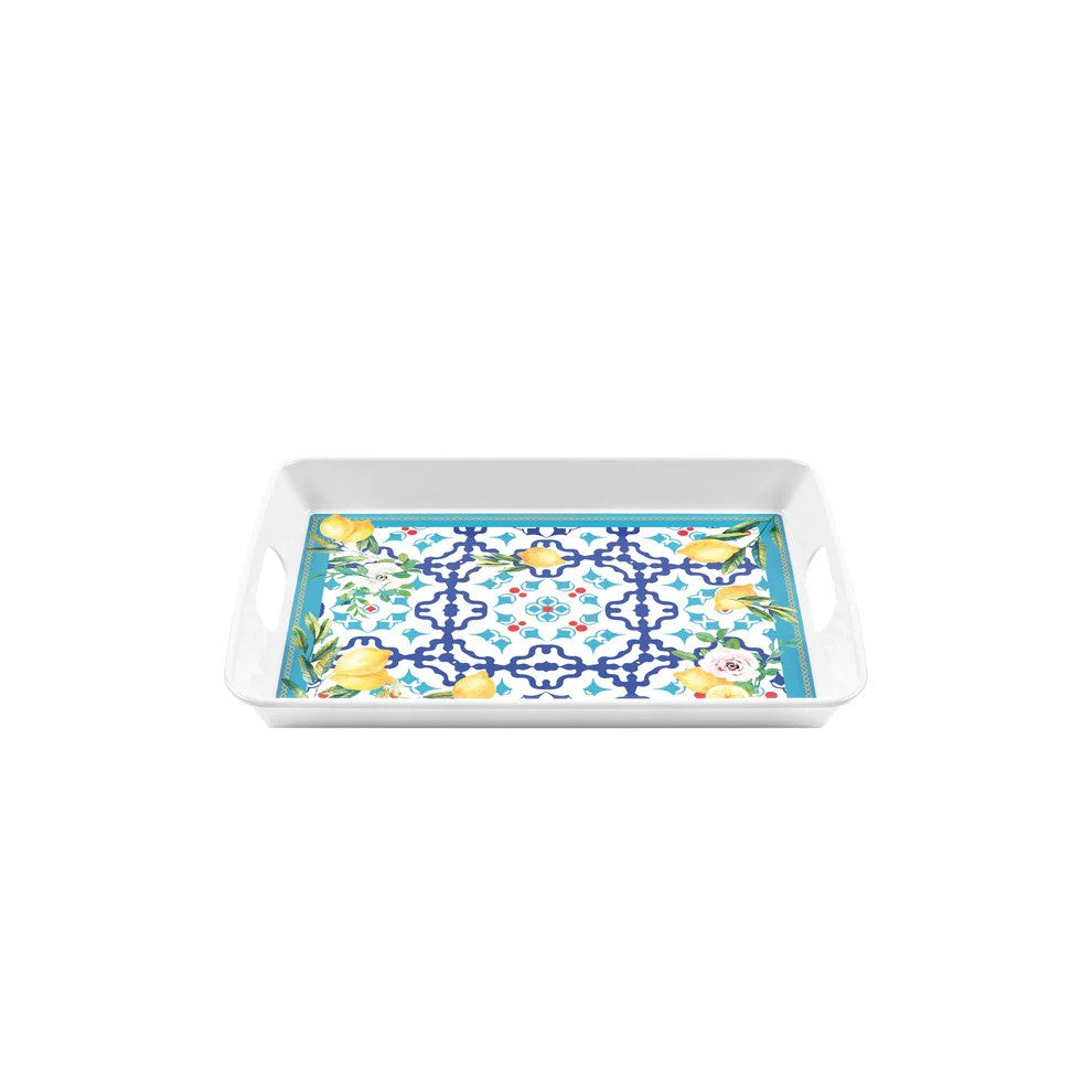 GUZZINI | GRAND PLATEAU RECTANGULAIRE ''FLOWER&LEMON''