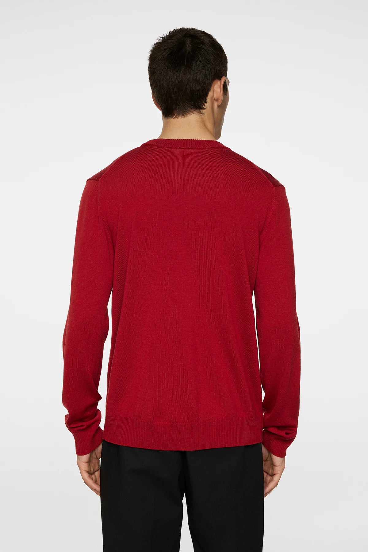 J.LINDEBERG | Pull "Keane" Merino à col rond - Rouge Bossa Nova